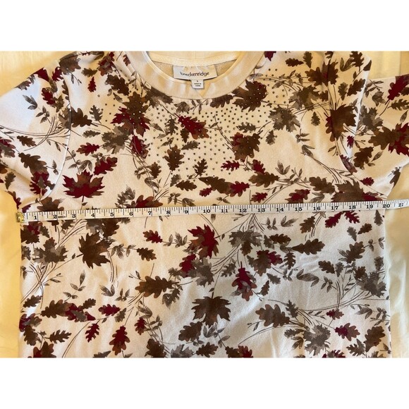 Breckenridge Autumn Leaves & Gems Themed Sweatshirt Top Women’s Small - Picture 9 of 10